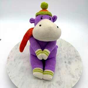 Purple Sock Hippo Falls 12” Stuffed‎ Animal Plush Room Harold the Hippo
